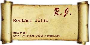 Rostási Júlia névjegykártya